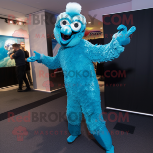 Cyan Struds maskot kostume...