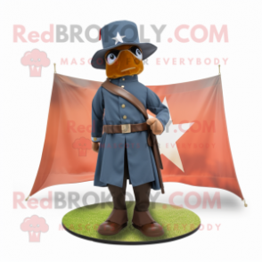 Rust Civil War Soldier mascot costume character dressed with a Dress and Pocket squares