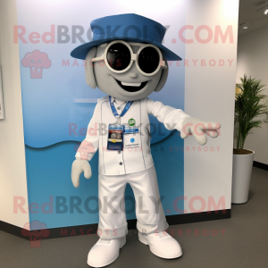 Silver Doctor mascot costume character dressed with a Capri Pants and Caps