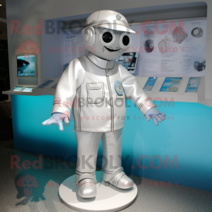 Silver Doctor mascot costume character dressed with a Capri Pants and Caps