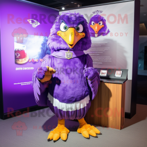 Purple Eagle maskot kostym...