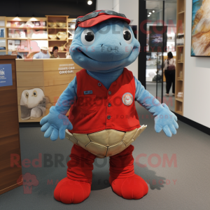 Red Turtle maskot kostume...
