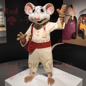Beige Ratatouille mascot costume character dressed with a Chinos and Belts