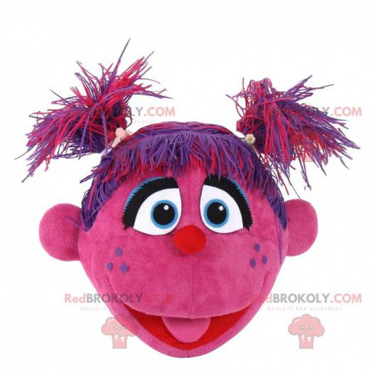 Mascotte roze karakter, kostuum roze schepsel, fee -
