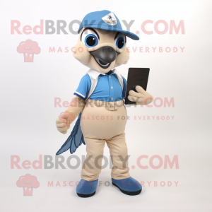 Beige Blue Jay maskot...