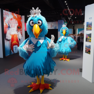 Cyan Roosters maskot...