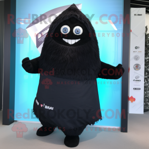 Black Ice mascot costume character dressed with a Bikini and Shawls