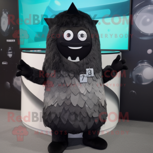 Black Ice mascot costume character dressed with a Bikini and Shawls
