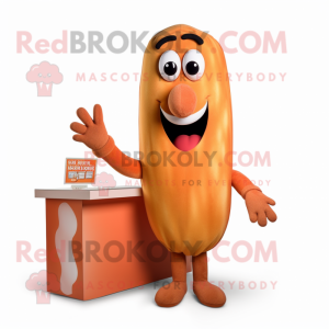 Peach Hot Dogs maskot drakt...