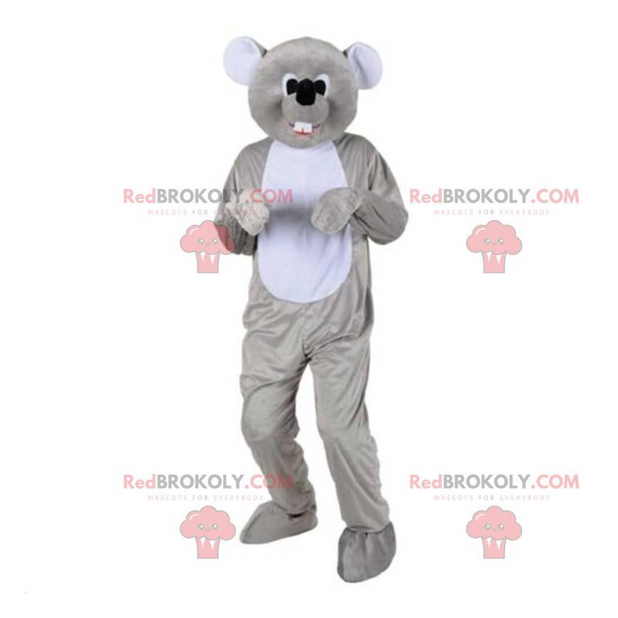 Customizable gray mouse mascot, rodent costume - Redbrokoly.com