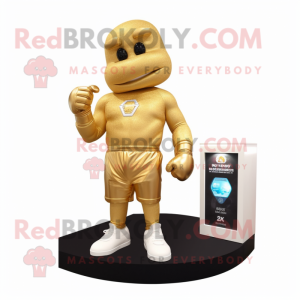 Gold Boxing Glove maskot...