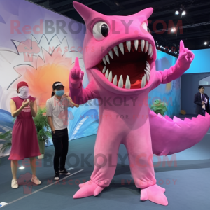 Pink Megalodon maskot...