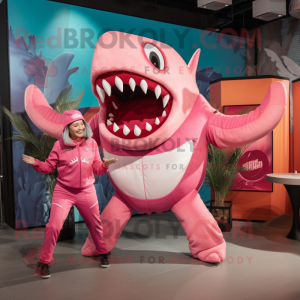 Pink Megalodon maskot...