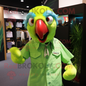 Lime Green Macaw mascotte...