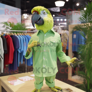 Lime Green Macaw mascotte...