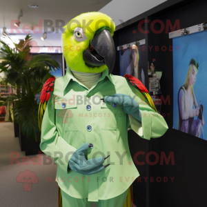 Lime Green Macaw mascotte...