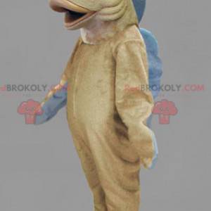 Mascot beige and blue fish - Redbrokoly.com