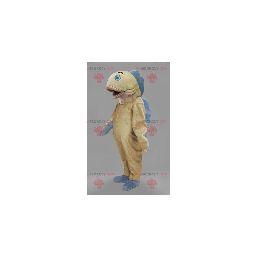 Mascotte vis beige en blauw - Vis Mascottes - REDBROKO_01069 - RedBrokoly.com