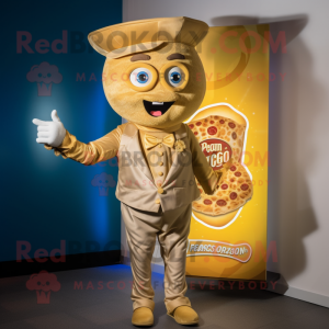 Gold Pizza maskot kostume...
