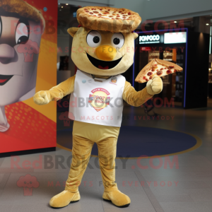 Gold Pizza maskot drakt...