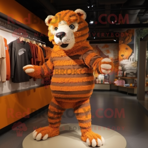 nan Saber-Toothed Tiger mascot costume character dressed with a Sweater and Cummerbunds