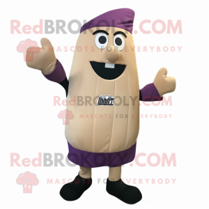 Beige aubergine maskot...