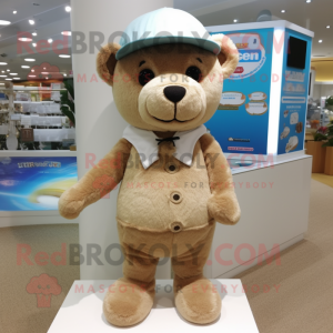 Beige bamse maskot kostume...