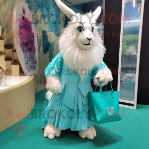 Cyan Angora Goat maskot...