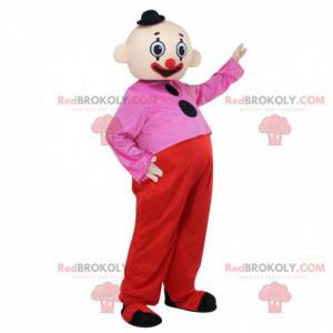 Mascotte de clown coloré, costume de cirque, de saltimbanque -