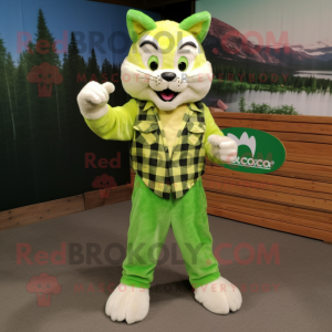 Lime Green Bobcat mascotte...