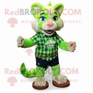 Lime Green Bobcat mascotte...