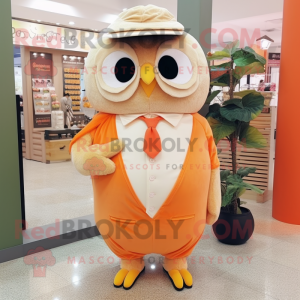 Peach Owl maskot kostym...