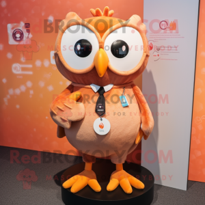 Peach Owl maskot kostym...