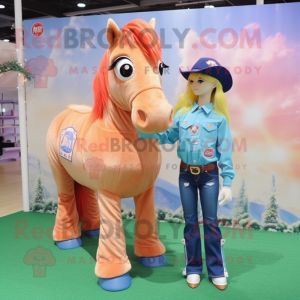 Peach Horse maskot kostume...