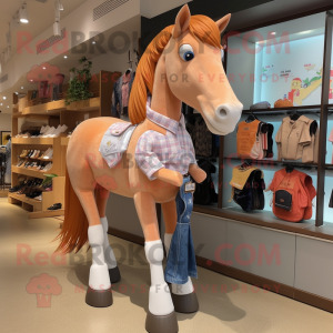 Peach Horse maskot kostume...