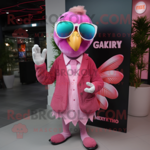 Pink Tyrkiet maskot kostume...