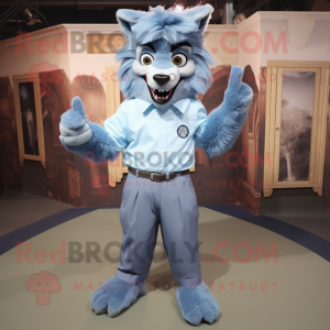 Sky Blue Werewolf mascotte...