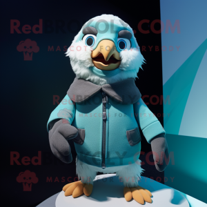 Cyan Falcon maskot kostume...