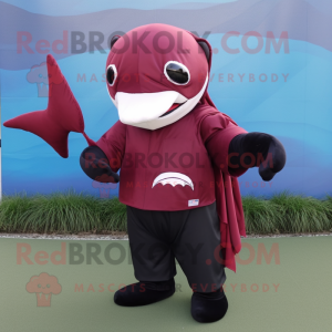 Maroon Killer Whale maskot...