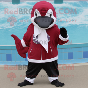 Maroon Killer Whale maskot...