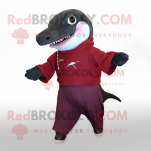 Maroon Killer Whale maskot...