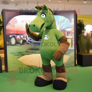 Olive Horse maskot kostym...