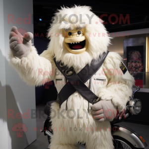 Crèmekleurige Yeti mascotte...