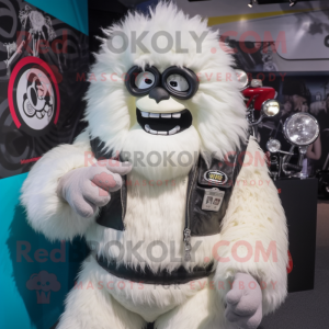 Crèmekleurige Yeti mascotte...