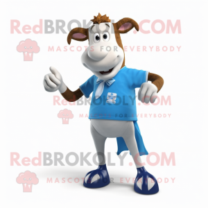 Blue Guernsey Cow maskot...