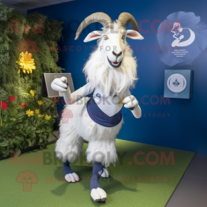 Navy Angora Goat maskot...