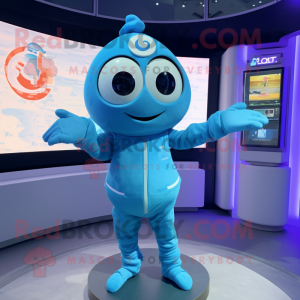 Sky Blue Gyro maskot kostym...