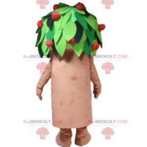 Giant fruit tree mascot, cherry apple tree costume -