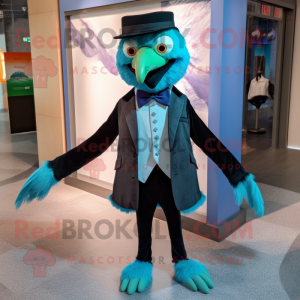 Cyan Crow mascotte kostuum...