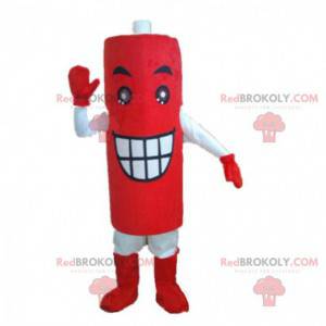 Gigante mascotte batteria rossa, costume batteria -